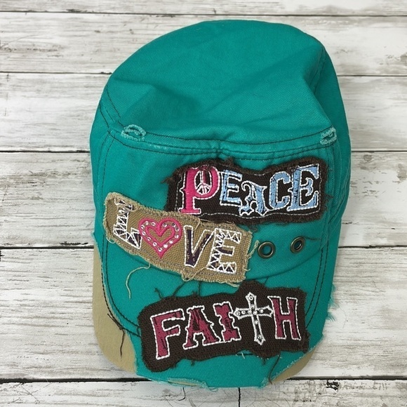 HAT SAVANNAH PATCH ARMY HAT “Peace, Love & faith - Picture 8 of 8